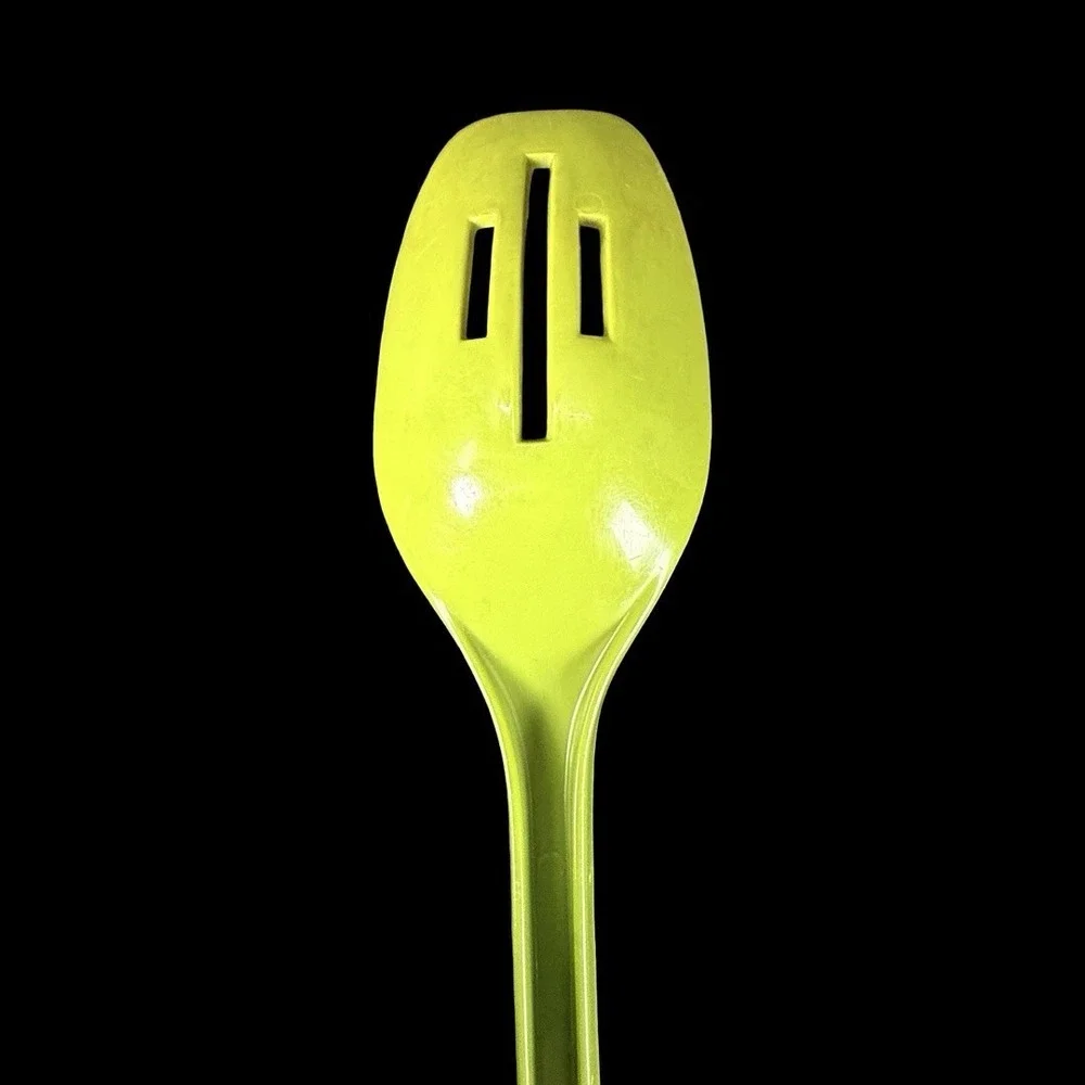Vintage Lustro Ware Avocado‎ Green Slotted Spoon MCM Retro Kitchen Utensil